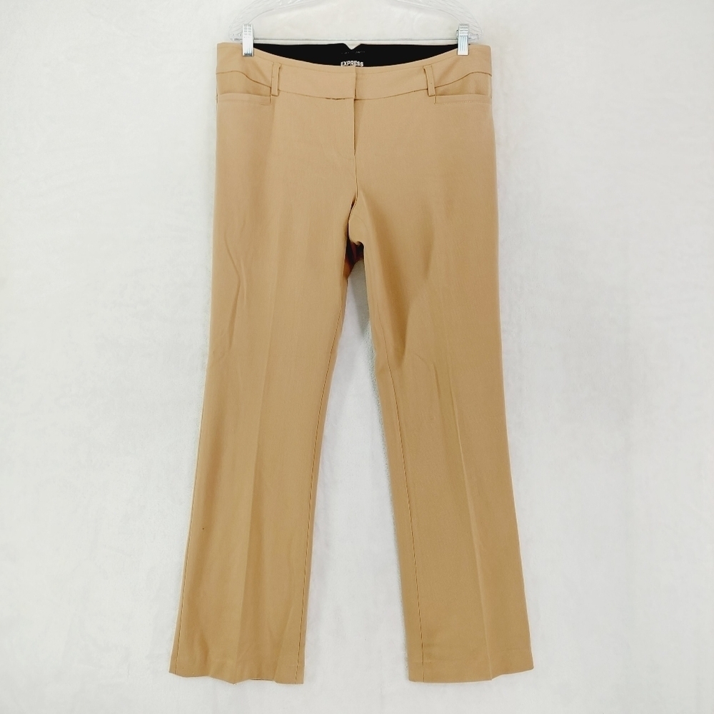Express Women's Tan High Rise Straight Leg Dress Pants 6241